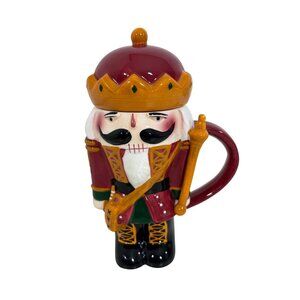Oneida Sakura Christmas Lidded Nutcracker Mug David Carter Brown Earthenware